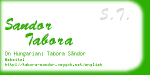 sandor tabora business card